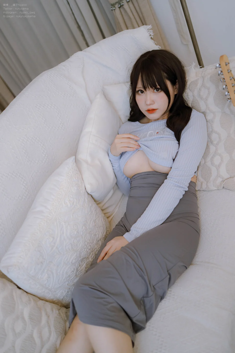 Nyako喵子 - 吉他妹妹 连衣裙 [71P,1V-712MB] tg@simisebaisi 【丝足阁】035.webp